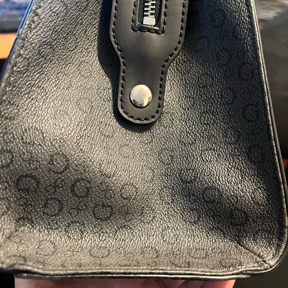Guess Black and Gray Logo Handbag with Braided Handles-LIKE NEW - Picture 3 of 6